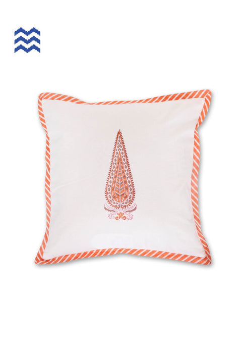 20s Cotton Cushion Cover In Geometric Block Print